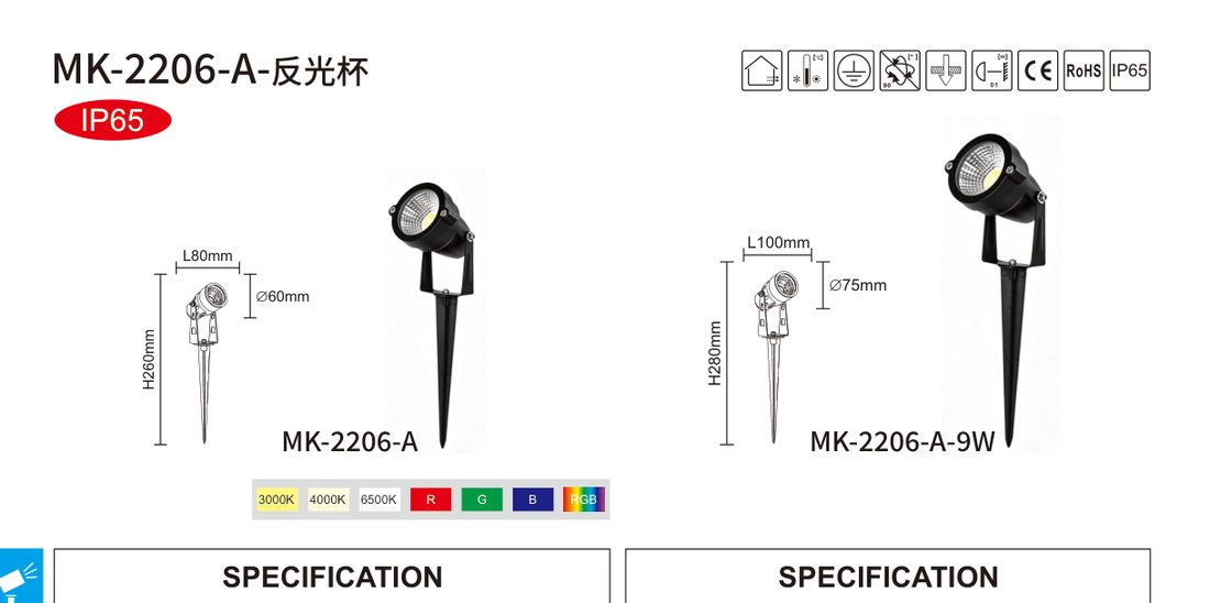 Luminaria LED de estaca MK-2206-A